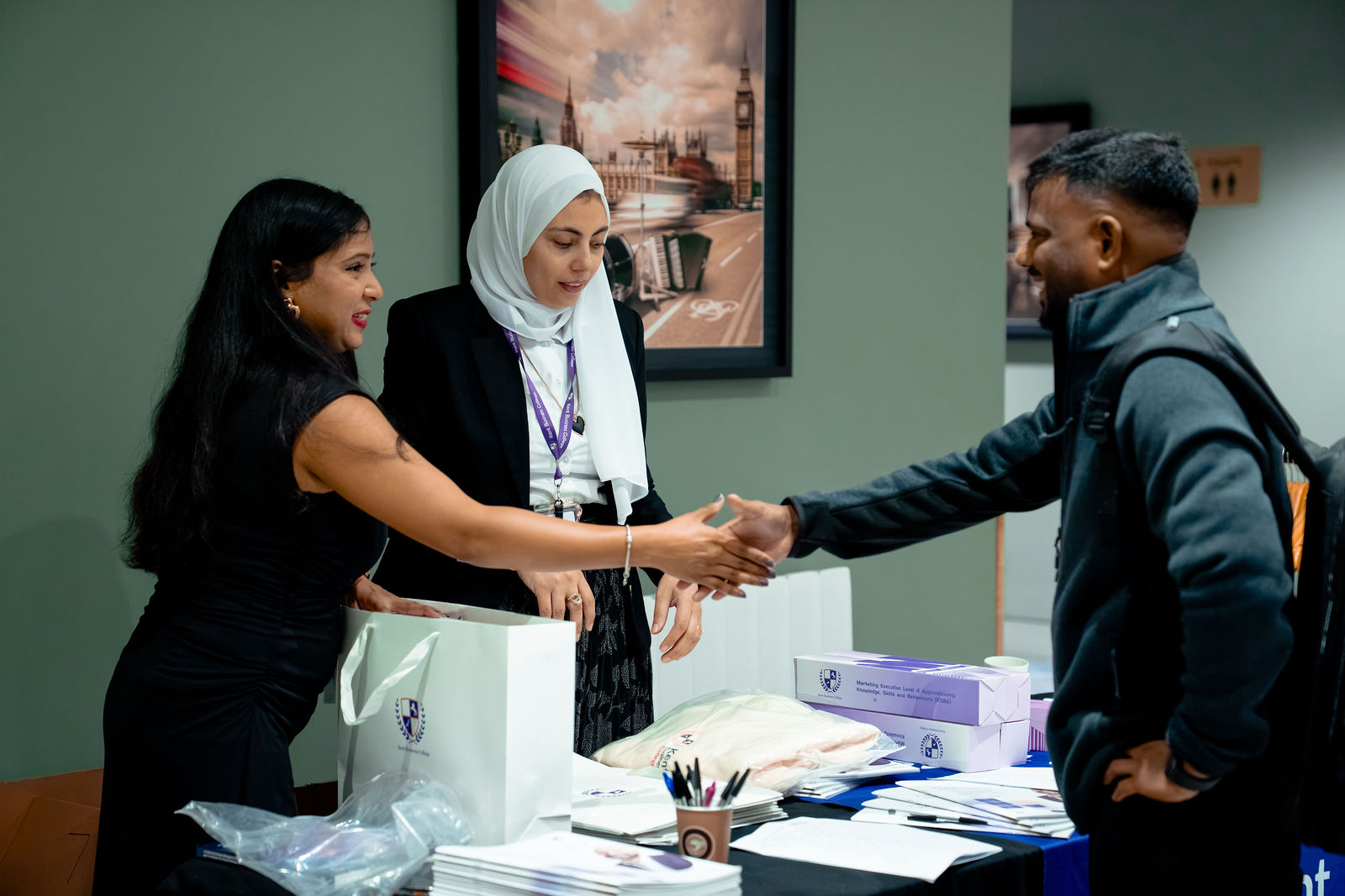 A warm welcome at the KBC registration desk.