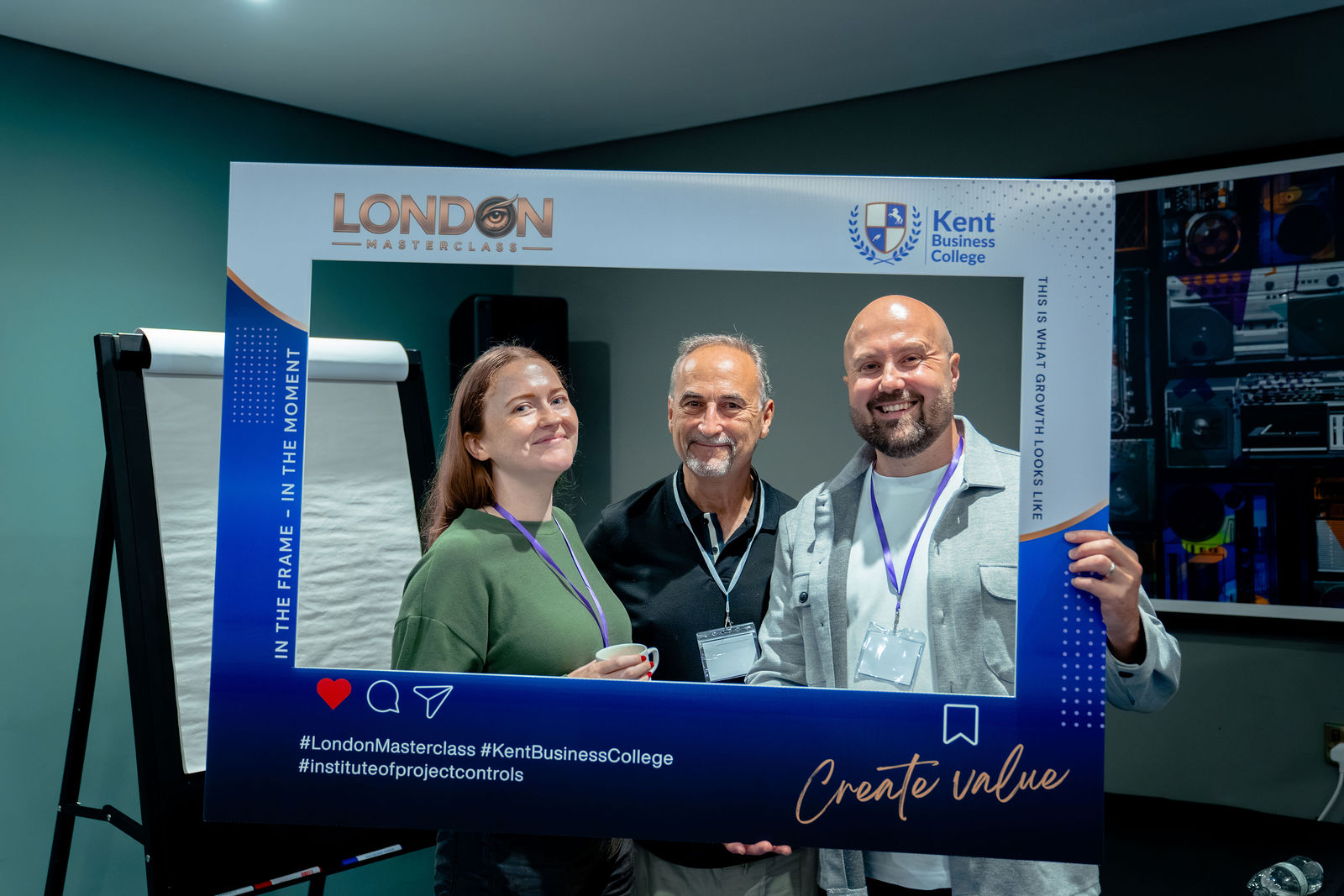 A shared photograph with the London Masterclass event frame.
