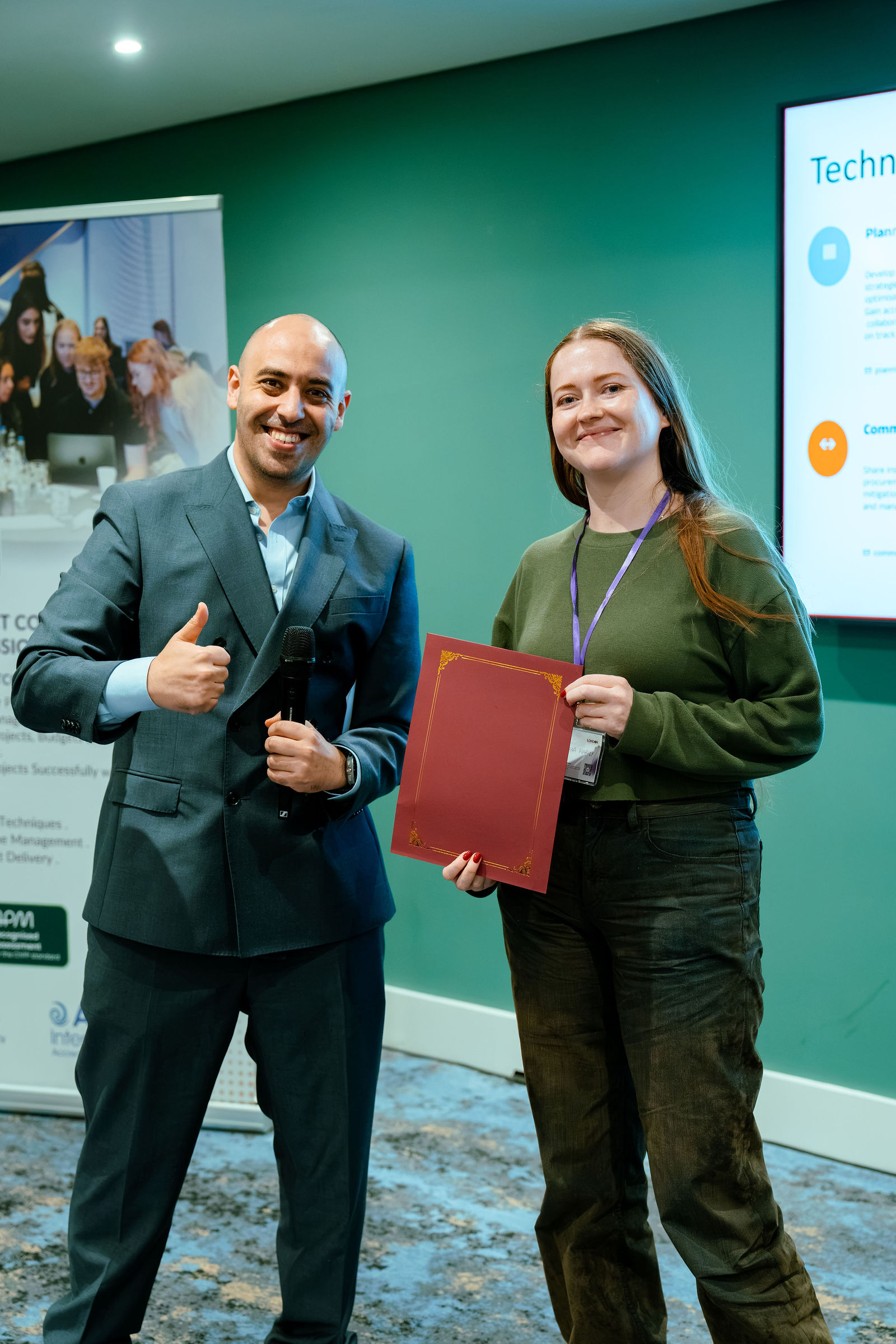 Celebrating recognition at the London Masterclass.