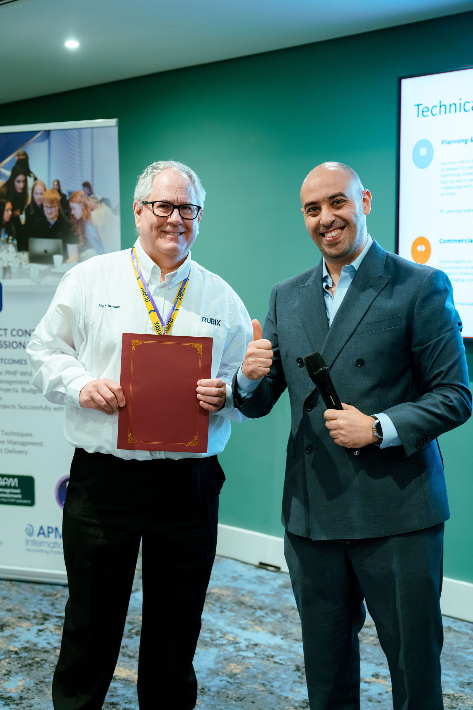 An awards presentation at the London Masterclass.