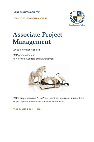 Cover of the Associate Project Management Level 4 programme book
