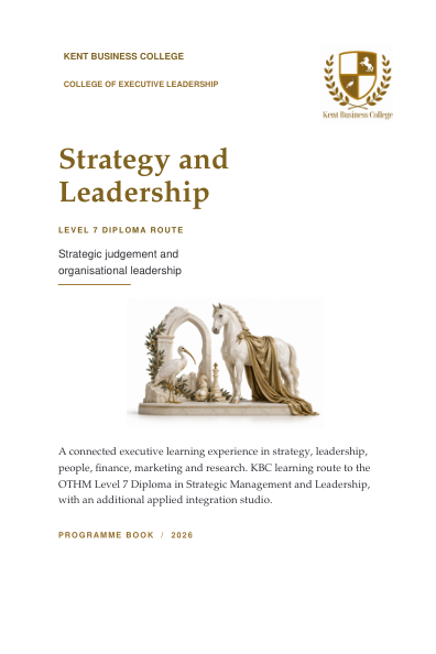 Cover of the Diploma Level 7 in Strategy and Leadership programme book